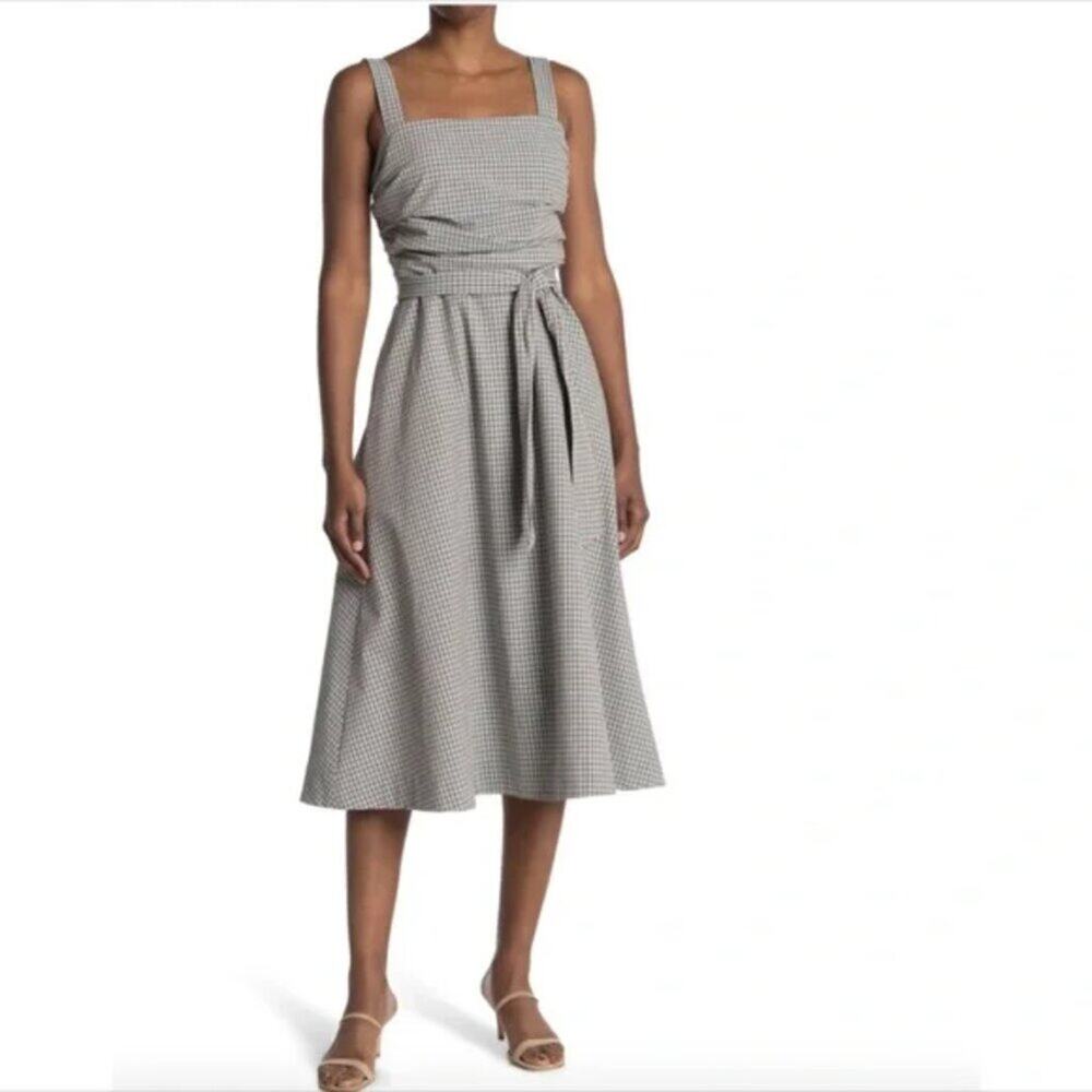 Veronica Beard Gingham Seersucker Positano Dress